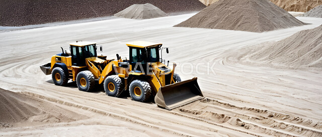  مفهوم مشاريع البناء والانشاءات الكبيرة، جرافات هيدروليكية تقوم بأحد اعمال التعدين لنقل وتفريغ الأتربة في الأماكن الجبلية في المملكة العربية السعودية, مهن ووظائف هندسية صناعية, استخدام الآلات والمعدات الثقيلة في المناطق الوعرة في وقت النهار