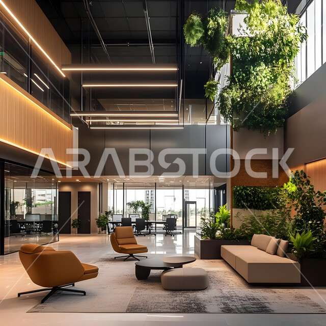 مكتب بديكور راقي على الطراز الحديث, تصاميم حديثة لمكاتب الشركات في المملكة العربية السعودية, تجهيزات مكتبية مع أثاث مكتبي مريح, الديكورات العصرية الفاخرة, التصميم الداخلي الأنيق, النوافذ والواجهات الزجاجية 
