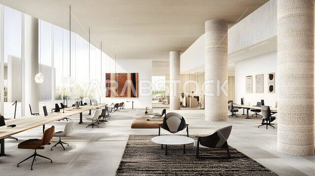 تصاميم حديثة لمكاتب الشركات في المملكة العربية السعودية, الديكورات العصرية الفاخرة, مكتب بديكو راقي على الطراز الحديث, التصميم الداخلي الأنيق, تجهيزات مكتبية مع أثاث مكتبي مريح