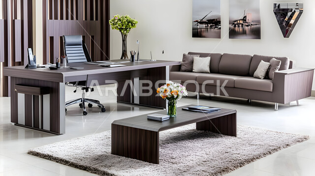 التصميم الداخلي الأنيق, تصاميم حديثة لمكاتب الشركات في المملكة العربية السعودية, مكتب بديكور راقي على الطراز الحديث, الديكورات العصرية الفاخرة, تجهيزات مكتبية مع أثاث مكتبي مريح