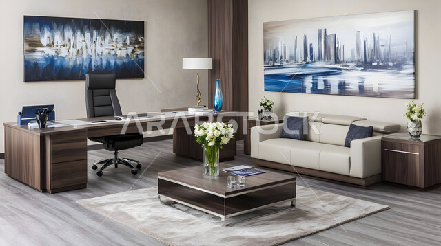 الديكورات العصرية الفاخرة, مكتب بديكور راقي على الطراز الحديث, التصميم الداخلي الأنيق, تصاميم حديثة لمكاتب الشركات في المملكة العربية السعودية, تجهيزات مكتبية مع أثاث مكتبي مريح