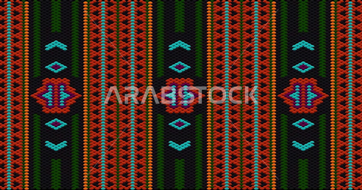 التراث السعودي الشعبي، تطريز تقليدي لزخرفة السدو تراثية، تصميم سعودي ...
