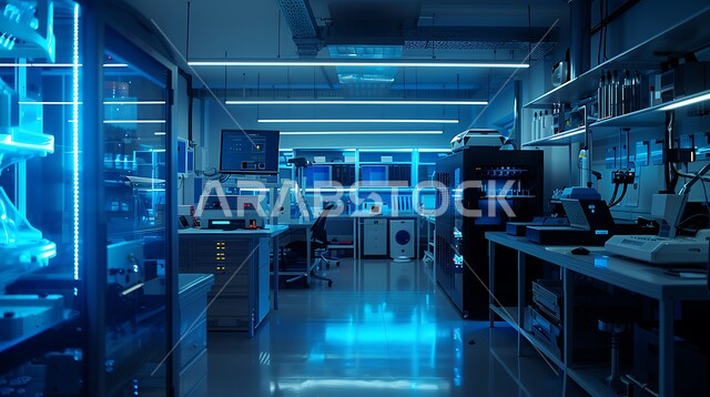 مفهوم البحث والتطوير العلمي للعينات عبر الأجهزة الحديثة المتطورة في مخبر الأبحاث الطبية ,الطب والرعاية الصحيه, تقدم التكنولوجيا الحيوية في المختبرات العلمية, مركز أبحاث سعودي عصري في المملكة العربية السعودية