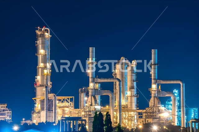 إضاءة الأبراج والهياكل المعدنية، مصانع ومعامل النفط في المملكة العربية السعودية، مفهوم هندسة البترول في دول الخليج، مصفاة تكرير النفط والغاز، صناعات ومشاريع بتروكيماوية، مستودعات وخزانات كبيرة وضخمة