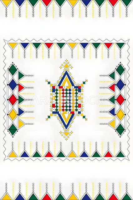 تصميم خليجي للنقوش العربيه الاصيله الملونة في المملكة العربيه السعودية, فنون حرفيه تقليديه تراثيه, التراث السعودي الشعبي لزخرفة السدو