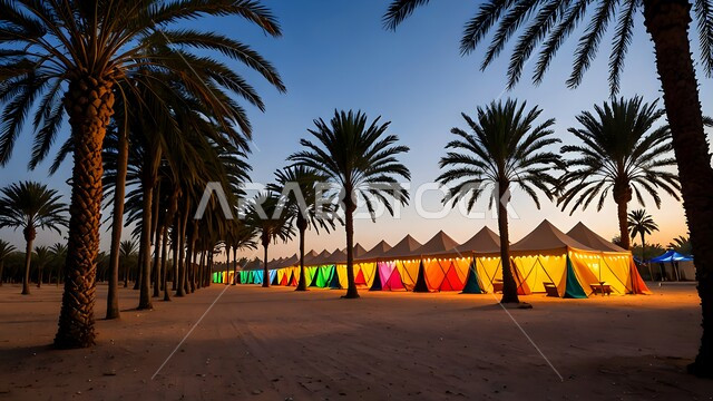 التخييم وسط مجموعة من أشجار النخيل في الحدائق والمنتزهات، المحميات الطبيعية في المملكة العربية السعودية, محاصيل ومنتجات زراعية محلية, مخيمات سياحية في المناطق البرية، كشتة و جلسة بر شبابية