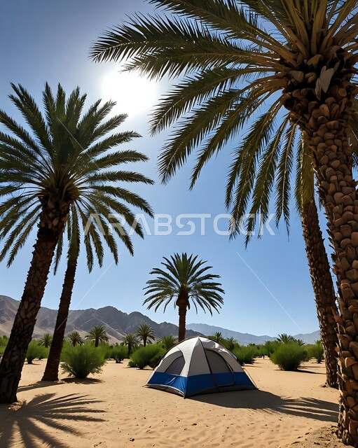 التخييم وسط مجموعة من أشجار النخيل في الحدائق والمنتزهات، المحميات الطبيعية في المملكة العربية السعودية, محاصيل ومنتجات زراعية محلية, مخيمات سياحية في المناطق البرية، كشتة و جلسة بر شبابية
