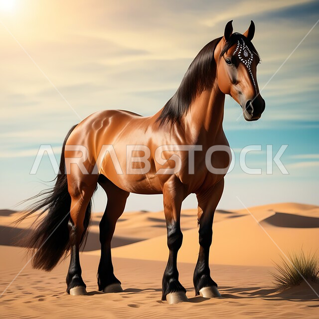 الشغف بتربية الخيول العربية والفروسية، رمز الأصالة والعروبة، توارث حب ورعاية الجياد من الأجداد في المملكة العربية السعودية، جواد بني عربي أصيل