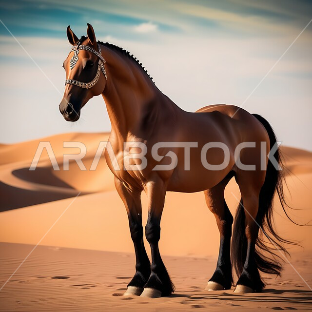  رمز الأصالة والعروبة، الشغف بتربية الخيول العربية والفروسية، توارث حب ورعاية الجياد من الأجداد في المملكة العربية السعودية، جواد بني عربي أصيل