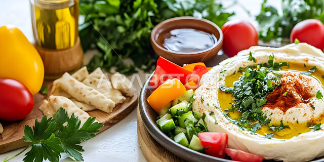 سناكات خفيفة ولذيذة، وجبة الفطور المغذية والمشبعة، طبق من لبن الزبادي المزين بالنعناع والأعشاب وزيت الزيتون، منتجات محلية وطنية في المملكة العربية السعودية، الأكلات التقليدية الشعبية، وجبات اتباع الحميات الغذائية