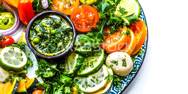 سلطات صيفية منعشة، أطباق المقبلات العربية والمأكولات الشرقية، أطعمة غنية بالفيتامينات، حمية غذائية للمحافظة على اللياقة البدنية، طبق مليء بالخضراوات الطازجة، تقديم وجبات طعام صحية ومفيدة في المطاعم السعودية