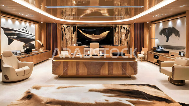 تصاميم حديثة لمكاتب الشركات في المملكة العربية السعودية, التصميم الداخلي والديكورات العصرية الفاخرة, مكتب بديكور راقي على الطراز الحديث, تجهيزات مكتبية أنيقة مع أثاث مكتبي مريح