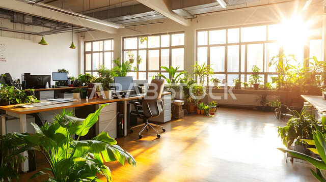 الواجهات الزجاجية الكبيرة، تجهيزات مكتبية أنيقة مع أثاث مكتبي مريح، تصاميم حديثة لمكاتب الشركات في المملكة العربية السعودية, التصميم الداخلي والديكورات العصرية الفاخرة، مكتب بديكور راقي على الطراز الحديث