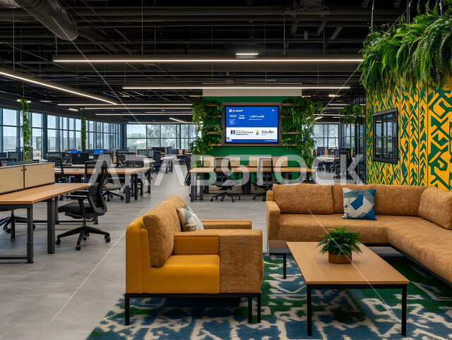 Modern designs for corporate offices in Saudi Arabia, luxury modern interior design and decorations, office with high-end modern style decoration, elegant office equipment with comfortable office furniture