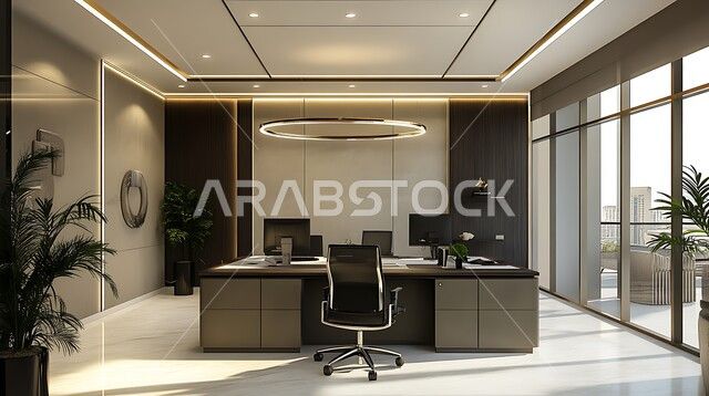 تصاميم عصرية لمكاتب الشركات في المملكة العربية السعودية, غرفة القراءة و الجلوس, الديكورات الداخلية الفاخرة, مكتب بديكور راقي و مميز على الطراز الحديث, تجهيزات مكتبية حديثة و أثاث أنيق و مريح