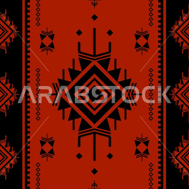 التراث السعودي الشعبي لزخرفة السدو بأشكال هندسية، الفن التراثي الحرفي التقليدي, تصاميم شعبية للنقوش العربيه الاصيله الملونة في المملكة العربيه السعودية