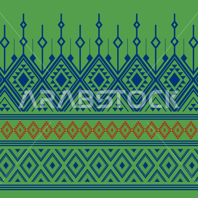التراث السعودي الشعبي لزخرفة السدو بأشكال هندسية، الفن التراثي الحرفي التقليدي, تصاميم شعبية للنقوش العربيه الاصيله الملونة في المملكة العربيه السعودية