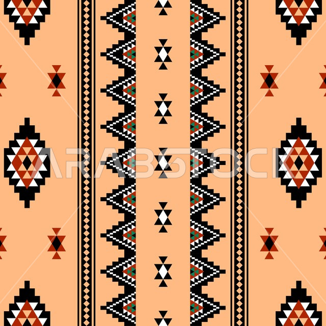 تصاميم شعبية للنقوش العربيه الاصيله الملونة في المملكة العربيه السعودية، التراث السعودي الشعبي لزخرفة السدو بأشكال هندسية، الفن التراثي الحرفي التقليدي