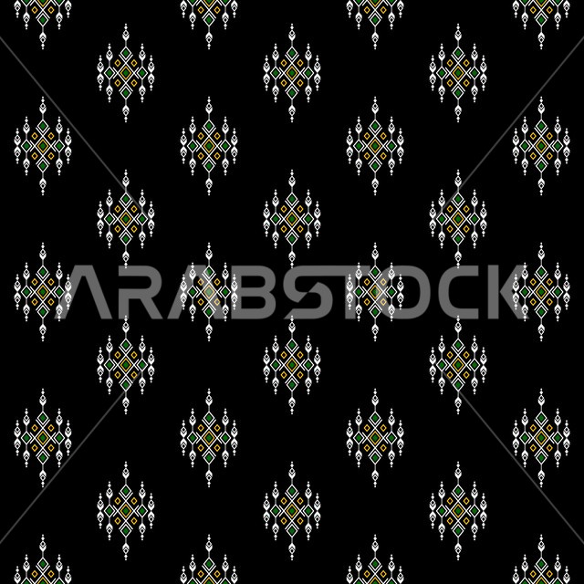 الفن التراثي الحرفي التقليدي, تصاميم شعبية للنقوش العربيه الاصيله الملونة في المملكة العربيه السعودية, التراث السعودي الشعبي لزخرفة السدو بأشكال هندسية