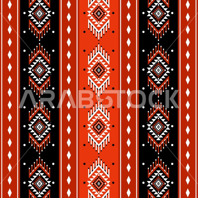 الفن التراثي الحرفي التقليدي, تصاميم شعبية للنقوش العربيه الاصيله الملونة في المملكة العربيه السعودية, التراث السعودي الشعبي لزخرفة السدو بأشكال هندسية