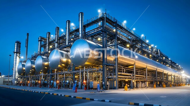 مستودعات ضخمة و كبيرة، هندسات ومعدات صناعية، صناعات ومشاريع بيتروكيماوية، خزانات النتروجين السائل وملفات المبادلات الحرارية لانتاج الغاز الصناعي، مصانع ومعامل في المملكة العربية السعودية