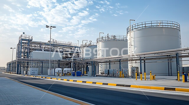 مستودعات ضخمة و كبيرة، هندسات ومعدات صناعية، صناعات ومشاريع بيتروكيماوية، خزانات النتروجين السائل وملفات المبادلات الحرارية لانتاج الغاز الصناعي، مصانع ومعامل في المملكة العربية السعودية