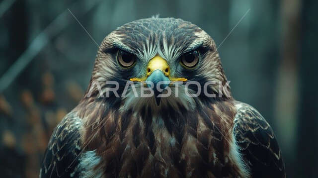 بومة قرناء كبيرة مفترسة حادة البصر, صورة مقربة لطائر البوم يحلق في الجو, صيد الطيور الجارحة في الصحاري العربية, ترويض الحيوانات البرية في المملكة السعودية, إنشاء المحميات الطبيعية والمزارع للحفاظ على الثروة الحيوانية