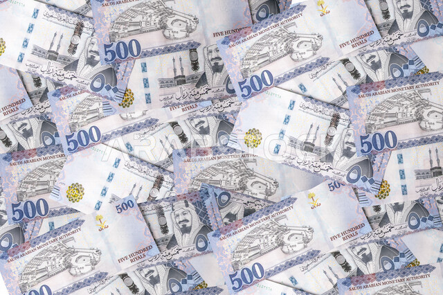 صورة لخلفية أوراق نقدية سعودية، العملة الورقية السعودية، خلفية، الريال السعودي من فئة خمسمائة