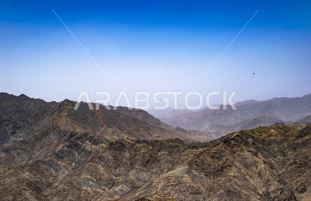 An illustration of the Asir mountains in Saudi Arabia, the Asir mountain range, the mountainous nature of Saudi Arabia