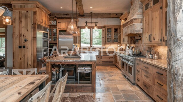 تصميم داخلي لمطبخ على الطراز الحديث, الديكورات العصرية للمطابخ الفاخرة في المملكة العربية السعودية،  أثاث منزلي راقي، شقق وفلل سكنية مميزة