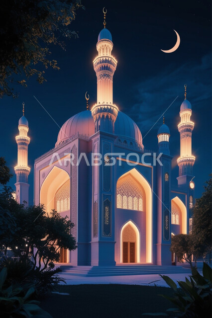 Wallpapers of Islamic mosques in night mode