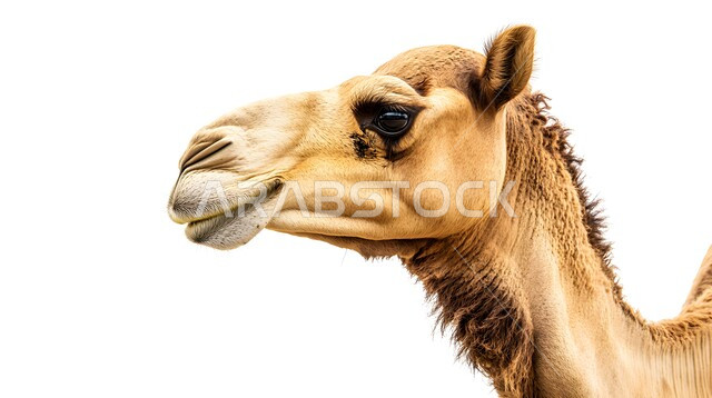 مفهوم الاهتمام بتربية الجمال في المملكة العربية السعودية, وسائل التنقل والسفر في القديم, رعاية المواشي والثدييات في الخليج العربي, ناقة عربية شقراء أصيلة, خلفية بيضاء