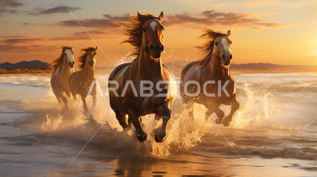 تربية ورعاية الخيول في المحميات الطبيعية، الاهتمام والعناية بالجياد في المناطق الصحراوية، خيل عربي أصيل في صحراء المملكة العربية السعودية، رمز الفروسية والشجاعة