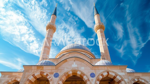 العبادة والطاعة والتقرب الى الله، الفن الهندسي المعماري لبناء المساجد في المملكة العربية السعودية، الديكورات والتصاميم الإسلامية، المآذن والقبب المبنية على الطراز العريق