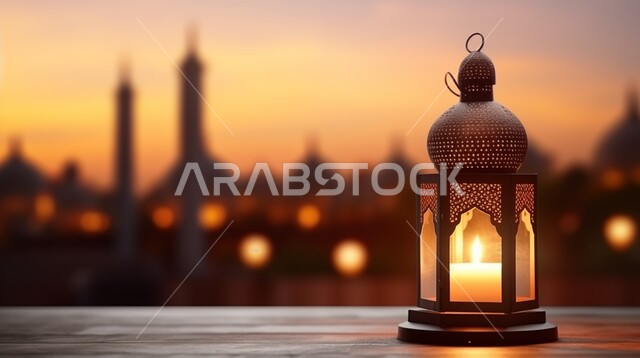 الفوانيس العربية المزخرفة المضيئة، الاجواء الرمضانية الروحانية، الاحتفال بقدوم شهر الخير, مفهوم العبادة والطاعة والتقرب الى الله، زينة وديكورات على الطراز العربي الاسلامي للاعياد والمناسبات الدينية