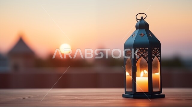 الفوانيس العربية المزخرفة المضيئة، الاجواء الرمضانية الروحانية، الاحتفال بقدوم شهر الخير, مفهوم العبادة والطاعة والتقرب الى الله، زينة وديكورات على الطراز العربي الاسلامي للاعياد والمناسبات الدينية