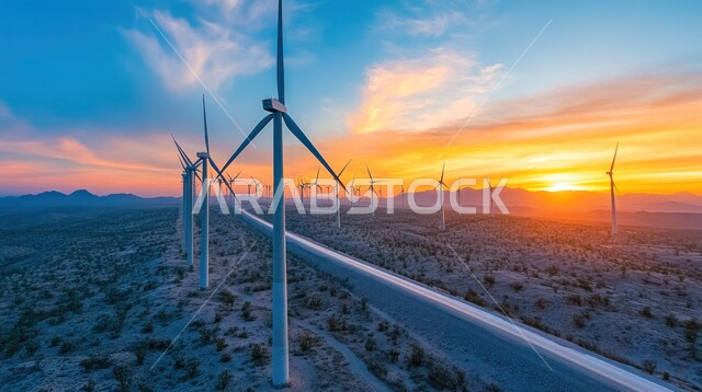 حقول توربينات و طواحين الهواء، مفهوم استخدام الطاقات المتجددة صديقة البيئة، التنمية المستدامة بالطاقة البديلة في المملكة العربية السعودية, توليد الكهرباء بواسطة مزارع الرياح