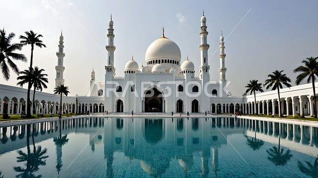 الفن الهندسي المعماري لبناء المساجد في المملكة العربية السعودية، العبادة والطاعة والتقرب الى الله، الديكورات والتصاميم الإسلامية، المآذن والقبب المبنية على الطراز العريق، انعكاس المسجد على المياه الصافية، الاهتمام بزراعة النباتات وأشجار النخيل الخضراء