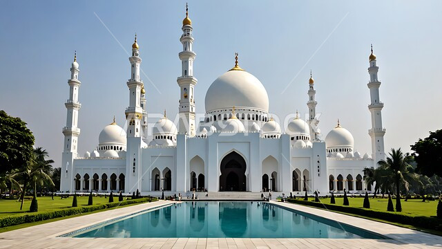 الفن الهندسي المعماري لبناء المساجد في المملكة العربية السعودية، العبادة والطاعة والتقرب الى الله، الديكورات والتصاميم الإسلامية، المآذن والقبب المبنية على الطراز العريق، انعكاس المسجد على المياه الصافية، الاهتمام بزراعة النباتات وأشجار النخيل الخضراء