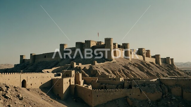 Historical civilization in Riyadh, Masmak Palace Museum in Riyadh, Kingdom of Saudi Arabia, tourist places and landmarks in Saudi Arabia, architecture and ancient mud buildings from ancient heritage