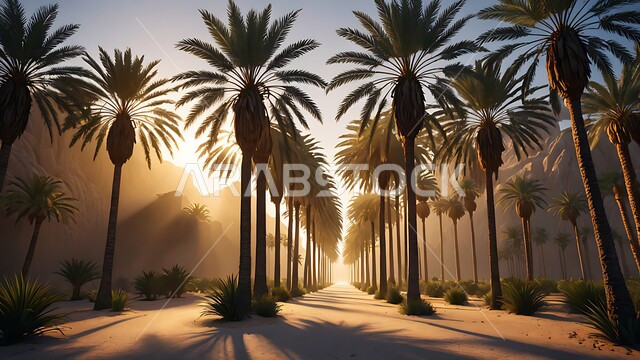 الاهتمام بالتشجير والحقول, محاصيل ومنتجات زراعية محلية وطنية, موسم الحصاد وجني التمور, المحميات الطبيعية في المملكة العربية السعودية, واحات ومزارع أشجار النخيل في المناطق الصحراوية