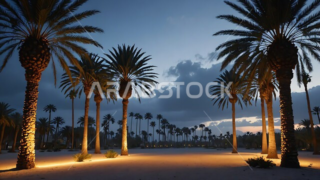 الاهتمام بالتشجير والحقول, محاصيل ومنتجات زراعية محلية وطنية, موسم الحصاد وجني التمور, المحميات الطبيعية في المملكة العربية السعودية, واحات ومزارع أشجار النخيل في المناطق الصحراوية