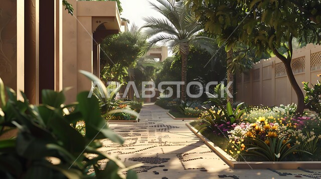  الاهتمام بزراعة أشجار النخيل والمساحات الخضراء الممتدة على جانبي الطريق، الفن الهندسي المعماري على الطراز الحديث للفلل والشقق السكنية، تصميمات وديكورات خارجية فخمة، تصاميم عصرية فاخرة، الفنادق والأبنية المتميزة، النمو والتقدم العمراني في المملكة العربية السعودية