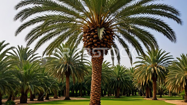 مفهوم الإنتاج المحلي والاكتفاء الذاتي، مزارع النخيل في السعودية، جودة المنتجات المحلية الوطنية، موسم حصاد التمور وزراعة الأشجار، صورة مقربة لاوراق شجر التمر، الاهتمام بالزراعة والغطاء النباتي في المملكة العربية، خلفية الطبيعة