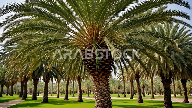 مفهوم الإنتاج المحلي والاكتفاء الذاتي، مزارع النخيل في السعودية، جودة المنتجات المحلية الوطنية، موسم حصاد التمور وزراعة الأشجار، صورة مقربة لاوراق شجر التمر، الاهتمام بالزراعة والغطاء النباتي في المملكة العربية، خلفية الطبيعة