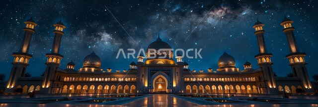 الفن الهندسي المعماري لبناء المساجد في المملكة العربية السعودية, أماكن إسلامية مقدسة، نداء المسلمين لأداء الفرائض والصلوات, العبادة والتقرب الى الله, الديكورات والتصاميم الخارجية الحديثة لبناء مسجد, القبب والمآذن المضيئة ليلا