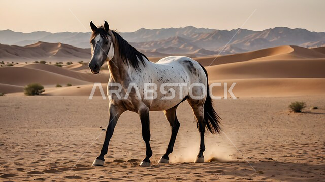 إتباع تقاليد الأجداد برعاية وتربية الجياد، توارث شغف وحب الخيل السعودي وعلاقة أبناء الوطن به، صورة مقربة  لحصان عربي أصيل ابيض اللون، محميات طبيعية لتربية الخيول, رمز الفروسية والشجاعة
