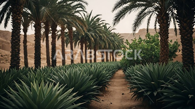 التشجير و الاهتمام بالزراعة، محمية طبيعية في الطبية الصحراوية لزراعة أشجار النخيل, محاصيل ومنتجات محلية وطنية, المزراع والاراضي الزراعية في المملكة العربية السعودية