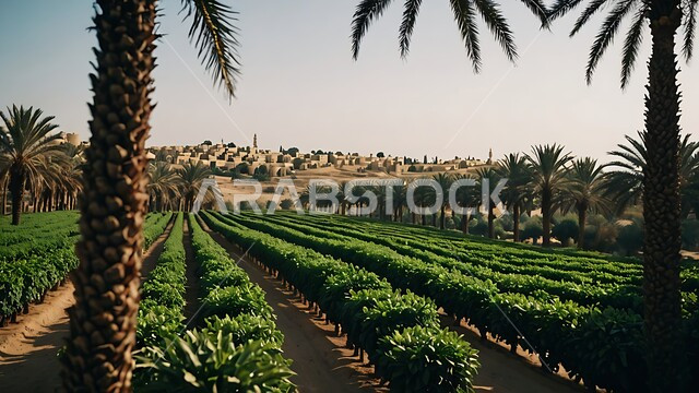 التشجير و الاهتمام بالزراعة، محمية طبيعية في الطبية الصحراوية لزراعة أشجار النخيل, محاصيل ومنتجات محلية وطنية, المزراع والاراضي الزراعية في المملكة العربية السعودية