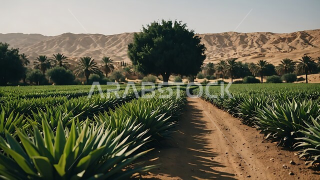 Fruitful palm tree fields in Saudi Arabia, date production farms, local crops and products, fertile agricultural lands and nature reserves, interest in afforestation and agriculture, soft golden sands